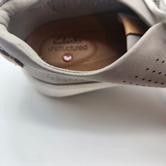 Clarks Unstructured Women’s Un Rio Tie Stone Nubuck Sneaker Size 7.5 - Picture 5 of 8
